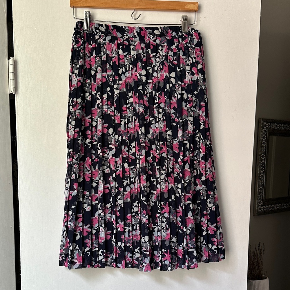 Banana Republic Floral Midi Skirt - Pink and Blue